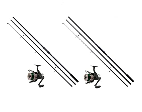 Lineaeffe 2X Karpfenset Karpfenrute + Freilaufrolle + Karpfenschnur 3-teilig / 3,60m /...