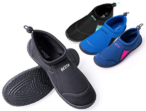 BESTIF Badeschuhe Herren Damen | Schwimmschuhe Neopren Wasserschuhe Kordelzug | Leicht und...