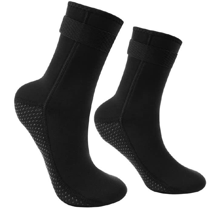 flintronic 3mm Neopren Socken, Tauchsocken Neoprensocken mit Klettverschluss, Rutschfeste...