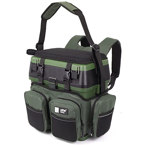 Zite Fishing Multi Angel-Koffer-Rucksack & Sitz-Kiepe in 1 - Inkl. 4 Tackle-Boxen für...