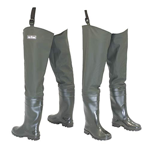 FortMen Watstiefel Herren Anglerhose mit Stiefel wasserdichte Wathose Größe Gr. 42 Lange...