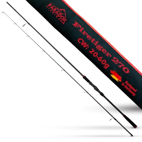 Paradox Fishing Firetiger Spinnrute I 2,7m 20-60g I Spinnruten perfekt für Hecht Rute -...