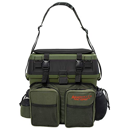 Arapaima Fishing Equipment® Sitzkiepe | Angelbox | Angelrucksack inkl. 4 Kunststoffboxen...