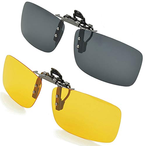 SPLAKS Sonnenbrille Aufsatz 2-Stück Clip on Polarisiert Clip polarisierte Sonnenbrille...