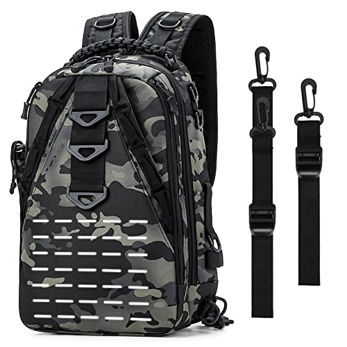 Acemall Angelrucksäcke Wasserdichter Angelrucksack Angeltasche mit Rutenhalter Angeln...